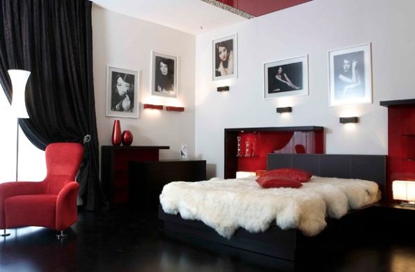 schlafzimmer einrichtung rot dekoakzente trendig farbskala tendenzen design