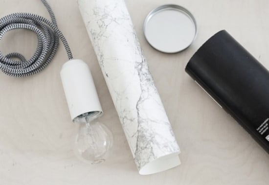 tischleuchte selbermachen marmor optik modern deko design materialien 