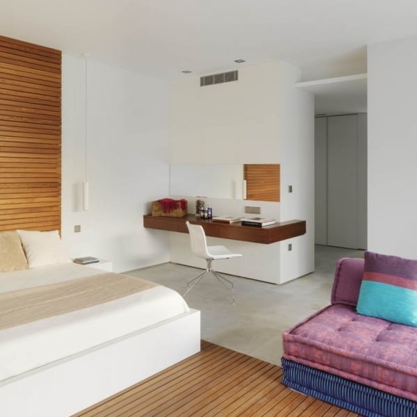 wandgestaltung weiß design schlafzimmer trendig ideen