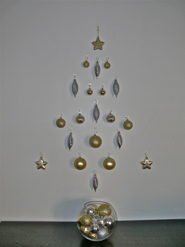 weihnachten wanddeko baumschmuck weihnachtsbaum gold silber