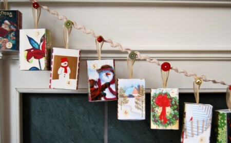 weihnachtsbasteln mit papier karten girlande dekoration ideen bunt