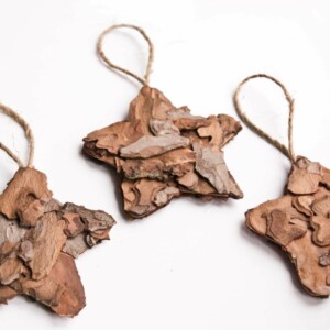 weihnachtsbaumschmuck aus naturmaterialien rinde sterne basteln garn