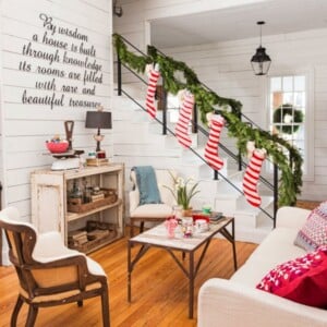 weihnachtsdeko ideen wohnzimmer einrichtung rot weiss rustikal