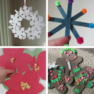 weihnachtsdeko mit kindern basteln papier ideen weihnachtsstern schneeflocken kranz