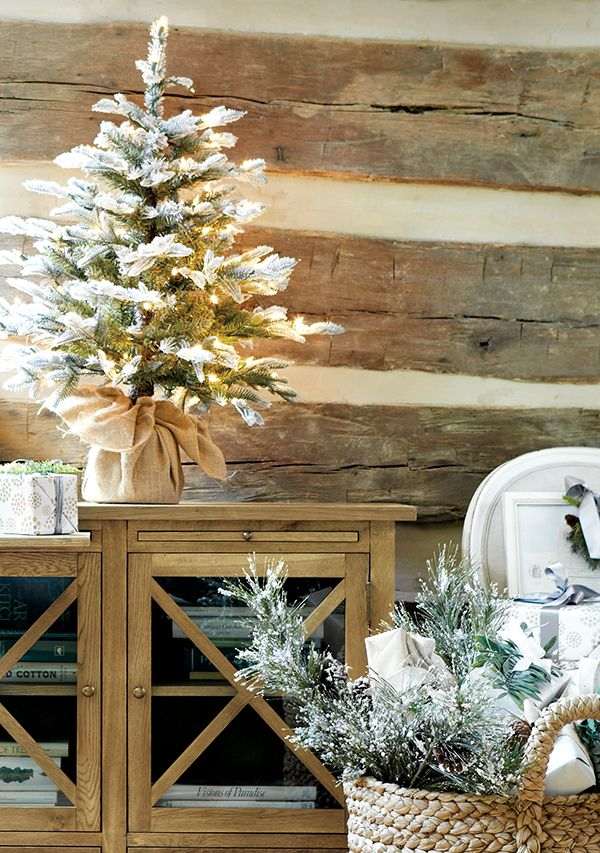 weiße deko ideen haus weihnachten winter mini tannenbaum
