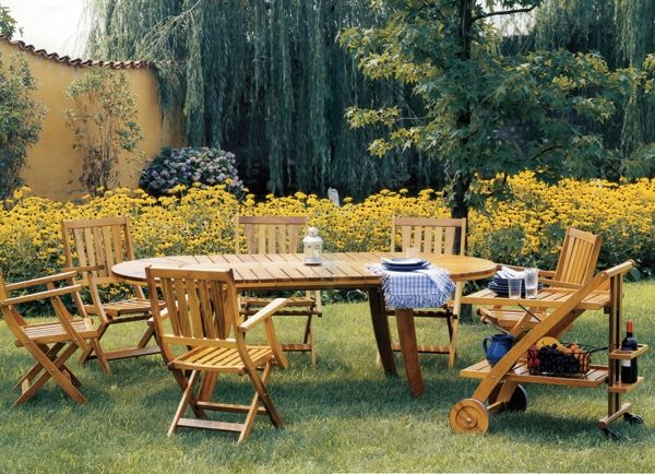 wetterbeständige Teak-Holz möbel GartenTisch Stühle