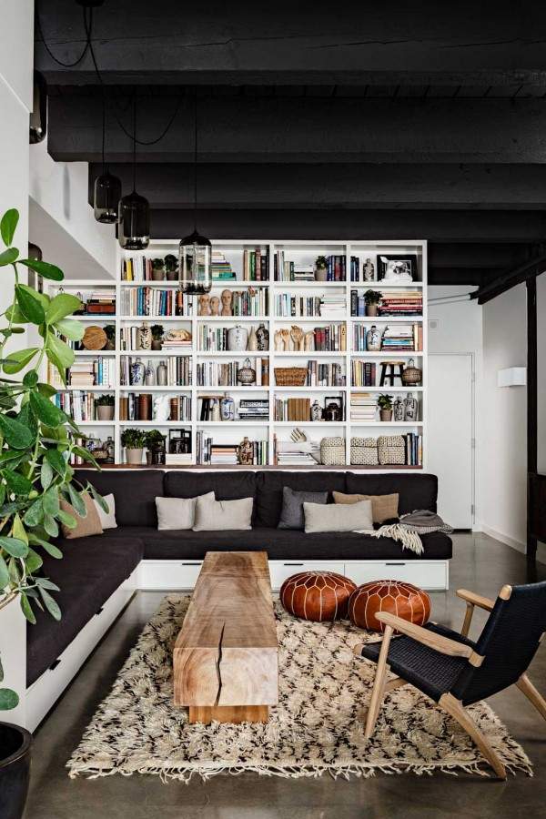 wohnzimmer bücherregale holz modern vorschläge interieur design urbanistisch