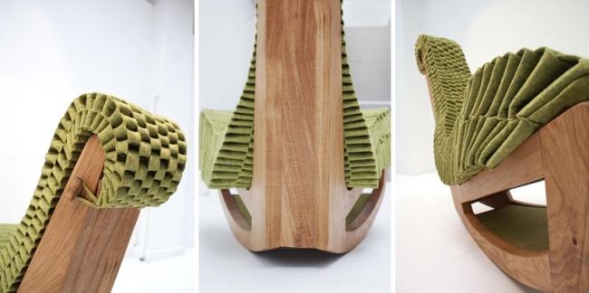 Amerikanische Eiche-Möbeldesign relaxsessel oberflächentextur-skulpturell Charakter-Sitz