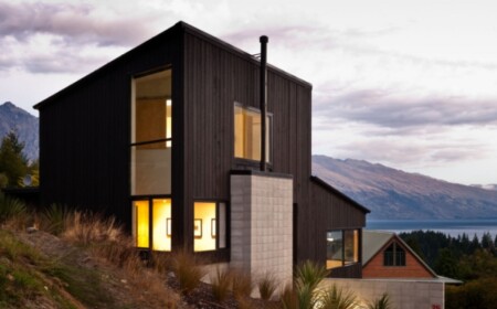 Architekten Haus am Hang-gebaut Seeblicke Zeder Wand Fassade-Verkleidung