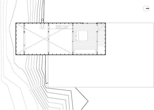 moderne minimalistische Architektur Kubus Bauskizze