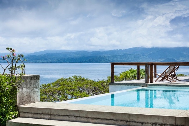 Beton villa Outdoor Pool-Anlage-Aussicht Panorama-Ozean Pafizik Reiseziele