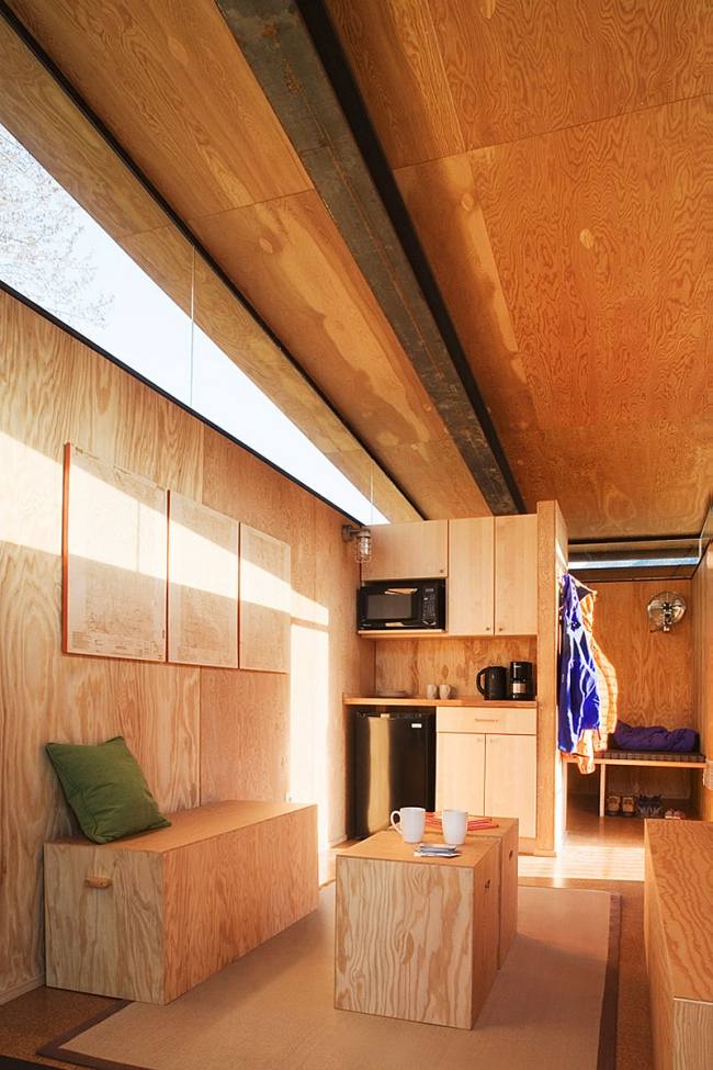Bungalow Innendesign Holz Wand verkleidung Küchenzelle-Bett Eingebaut Hütte