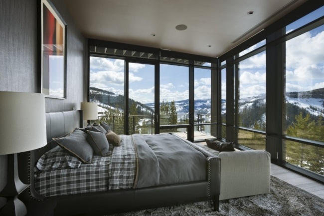 Designer Berghütte Moderne Hotel-Zimmer Panoramablicke Berge landschaft