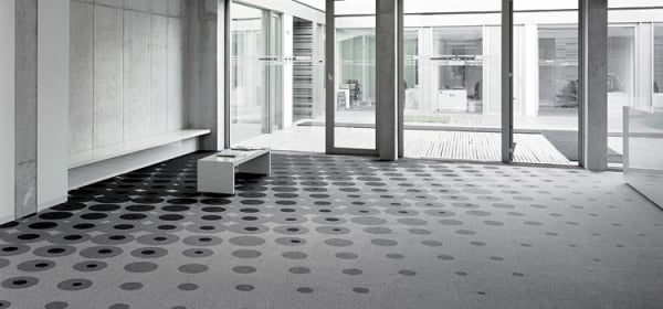 Design Teppich kreisförmige Motive Grau-glatt Gewebt Latex-Unterlage
