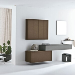 Italienisches Design badideen-Möbel Holz-Optik Paperstone Altamarea