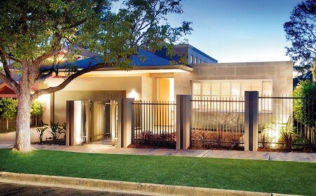 Eingeschossige Wohnhaus Canterbury-Australien modern-Innenhof Garten