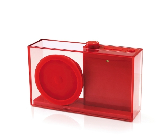Flow-Lexon rot tragbar Radioapparat-in transparentem-Gehäuse