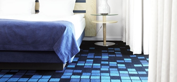Gewebte Teppiche hochflor langflor Wolle Blau Muster Pixel Schlafzimmer verlegen