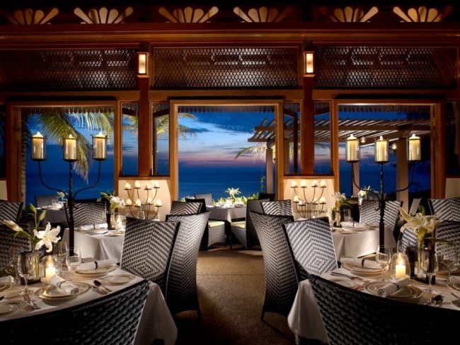 Gourmet Restaurant-Panoramaaussicht-rattan Stuhl-Malaysia Ostküste