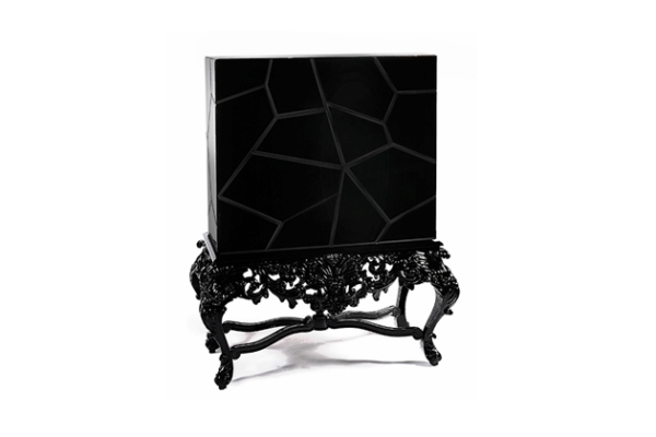 Handgefertigt Schrank schwarz elegant Kommode Design victoria-Barok Beine