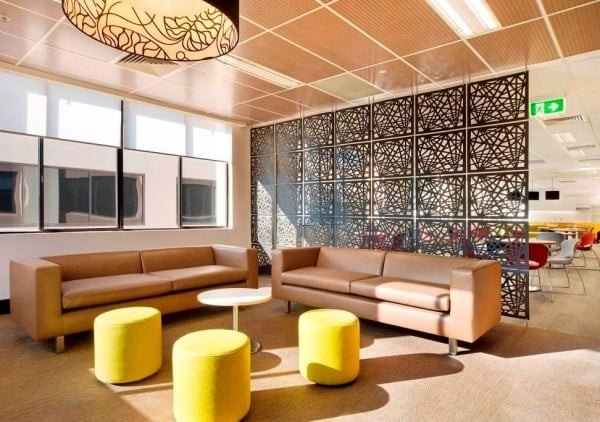 Ideen Raumteiler dekorativ-Design Home-Office Wohnzimmer Gelbe Hocker