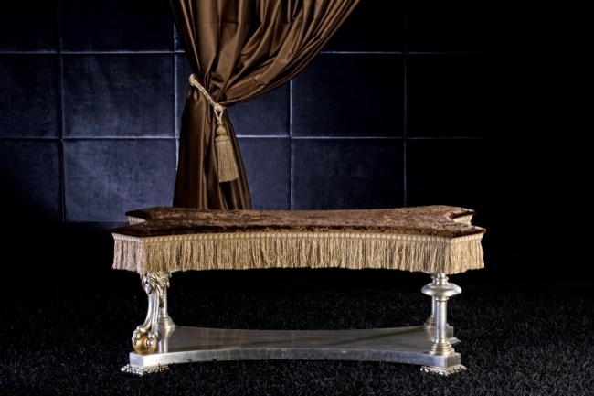 Italienische Luxus-Möbel Design Tisch Vorhang braun samtig Cesare Teppich-flauschig