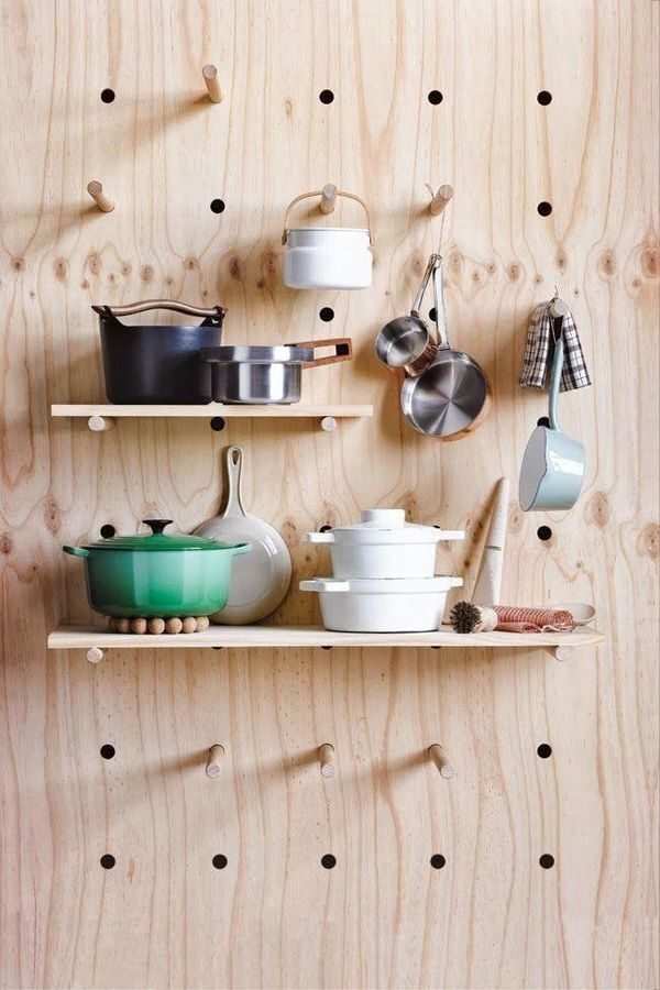 Küche raum vertikal-Nutzen Haken Holzpaneel-Geschirr aufhängen