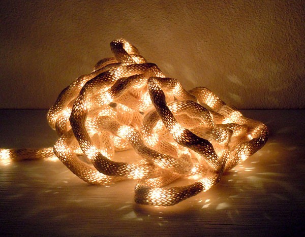 schöne dekorative Beleuchtung Ideen Stricklampenschirm