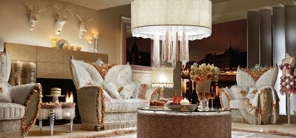 Luxus Möbel verziert Polsterung Lüster Üppig-Wohnlandschaft Altamoda