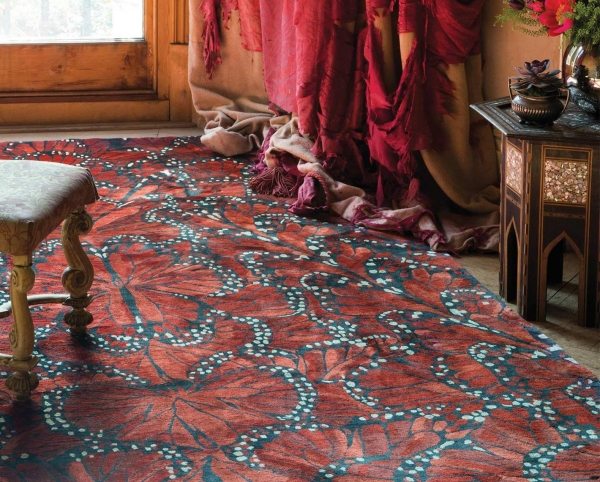 Luxus Teppich-rot bordeaux gemustert samtig elegante-Optik Trends-mcqueen