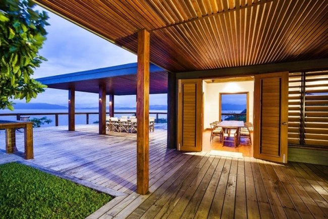 Luxus-Villa Holzdeck Veranda Überdachung Ferienort-Korovesi Fidschi