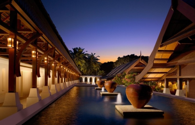 Luxus residenz-Design treu der Tradition Architektur-Malaysia Wasseranlage