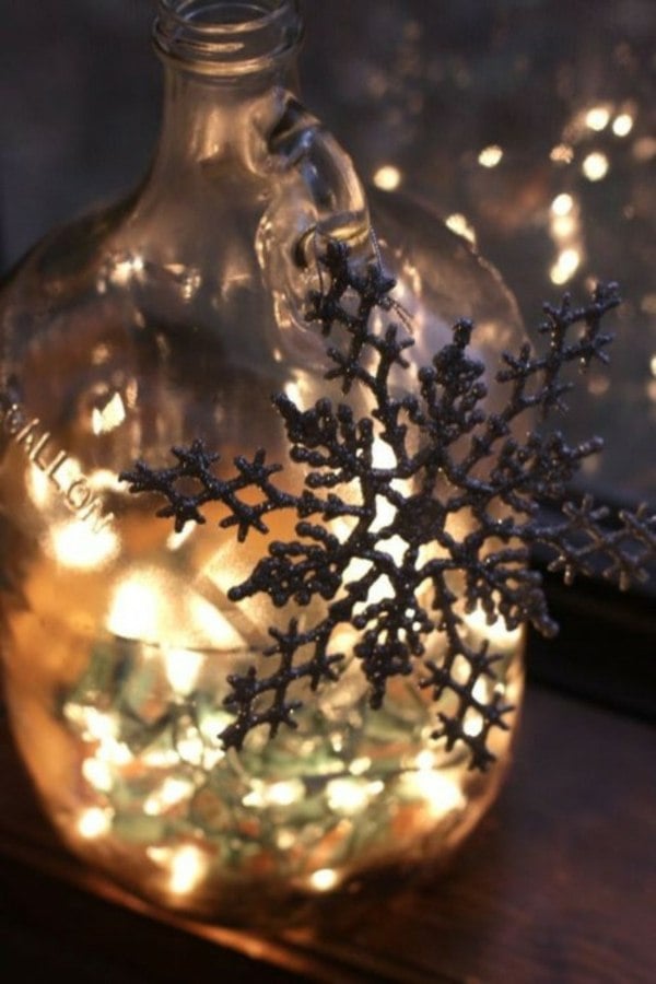  festliche Weihnachtsdeko Sterne Deko mit Lichterketten Tisch