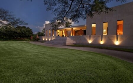 Modernes Beton-Haus Hacienda Bacoc Yucatan-Moderne Architektur Mauerruinen Naturstein