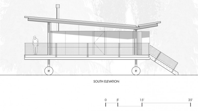 Moderne Hütten Bungalows-abgewinkeltes Dach Veranda-Panoramablick rolling-huts