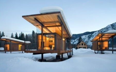 Moderne Hütten Dachkonstruktion-Holz Stahl-Konstruktion Veranda berg Blicke