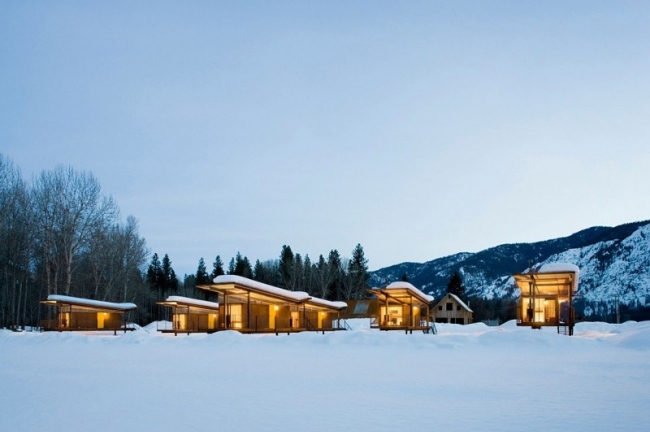 OSKA Hütten-im Wald  konstruktion Ausstattung-umweltfreundlich Wintertourismus