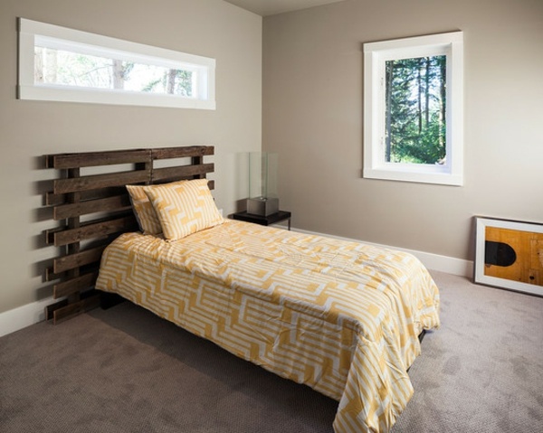 Farbe Holz Schlafzimmer einrichten Bett Kopfteil