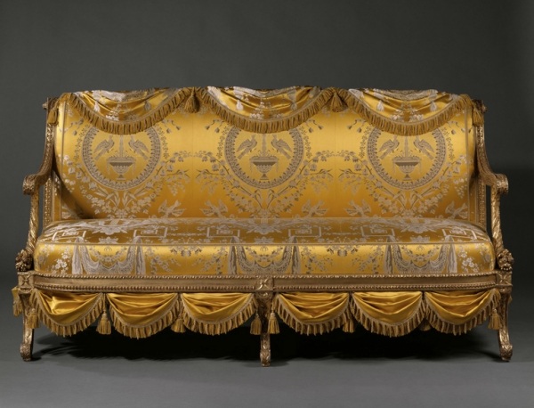 Rokoko Stil Gold gepolstert Sofa-Bezug feine-Textilien leichtigkeit