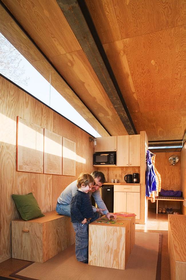 Moderne Hütten Rädern Innendesign Verkleidung-Holz Ski Urlaub Übernachtungsmöglichkeiten