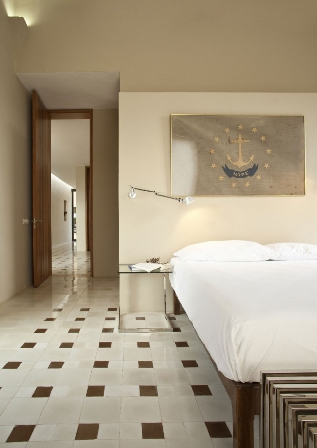 Schlafzimmer Innendesign Bodenfliesen Dekoration-Kolonialstil mexiko-residenz modern
