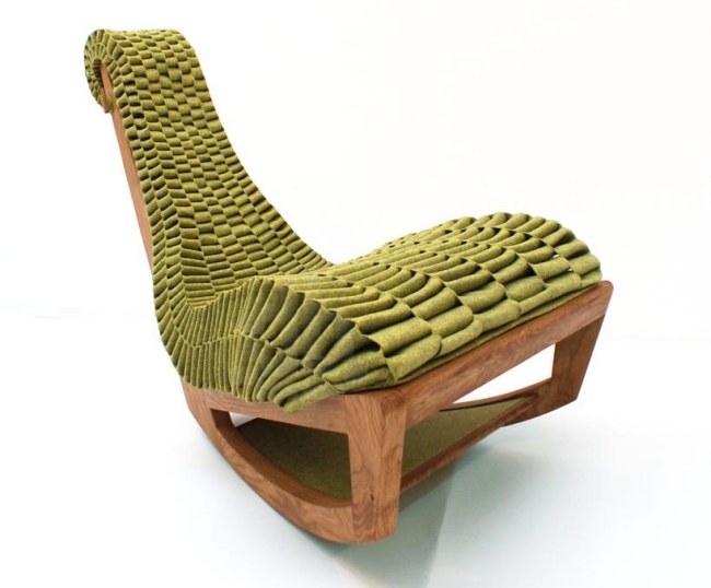 Sessel Skulpturell Design Massivholzrahmen geflochtener Sitz-ergonomisch