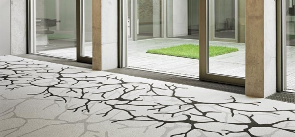Teppich Wolle Fußmatte Innendesign zweige Muster-weiß grau