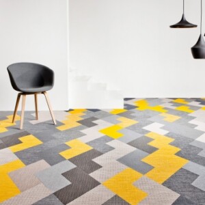 Teppichfliesen Design Boden Grau gelb-teppich hochflor boden verlegemuster