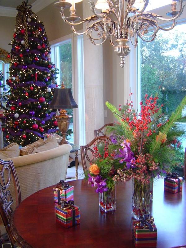 dekorieren Winter Weihnachten 2013 Trendfarben-sattes lila dunkelblau Bates Design-Associates-LLC 