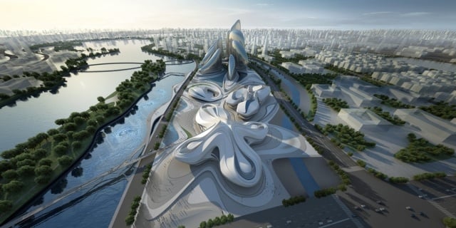 Zaha Hadid-Architektin Projekte international kultur Kunst-Zentrum China Changsha Meixihu