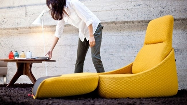 arbeiten relaxen lounge sessel ergonomisches modernes design gelb