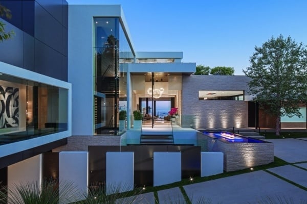 asymmetrisches luxus haus beverly hills architektur modern