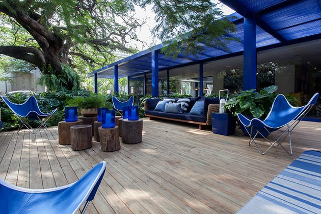 beistelltische baumstämme terrasse Naturholz Möbel Tora Brasil