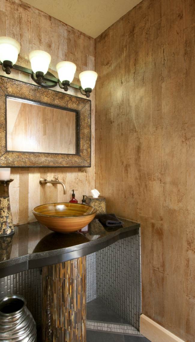 dekorative maltechnik bad rustikal beige braun waschtisch